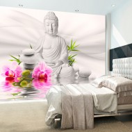 Papier peint  Bouddha et orchidées